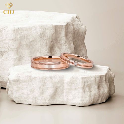 Cặp Nhẫn Cưới Kim Cương Vàng 14K CHJ522_thumbnail_0