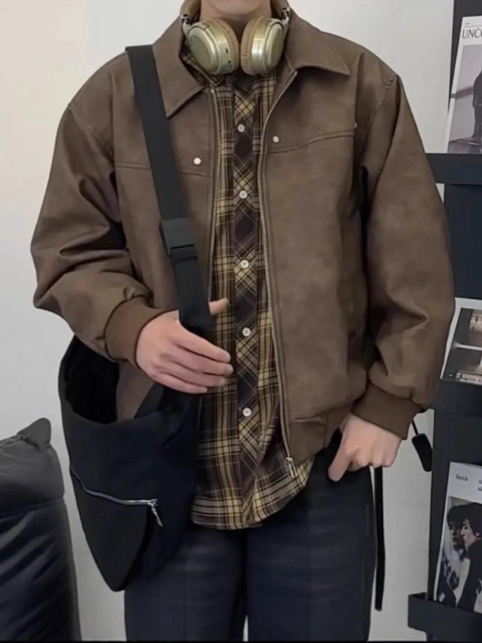 Áo khoác dáng bomber chất liệu da PU_thumbnail_4