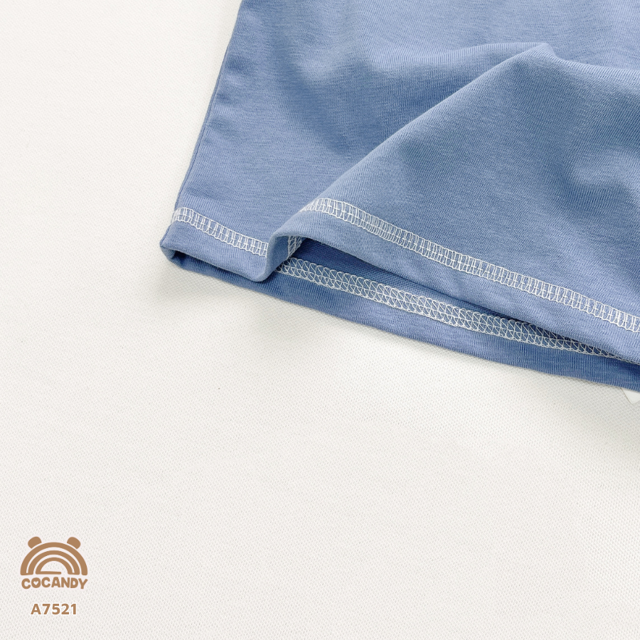 Áo cộc XANH GHI phối viền TRẮNG túi ngực có nắp_thumbnail_3