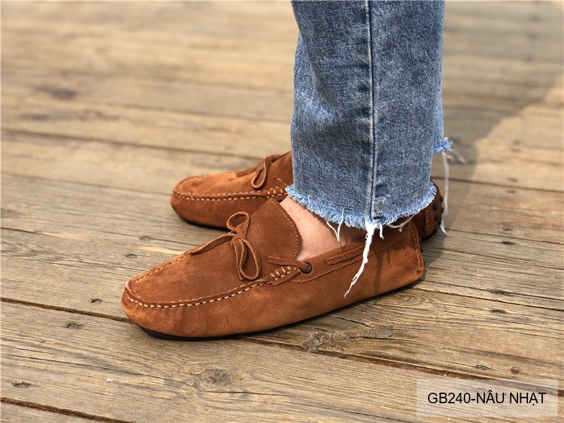 GB240 - Giày lười nam da heo kiểu Anh, đế bệt êm chân, phối nơ bướm thanh lịch_thumbnail_29