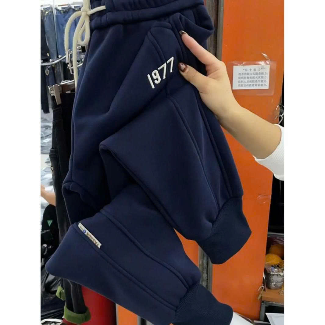 Quần Jogger 1977 Nỉ Cotton Dày – Quần Dài Nam Nữ Unisex Bo Gấu Basic Streetwear Hàn Quốc - (QN103)_thumbnail_1