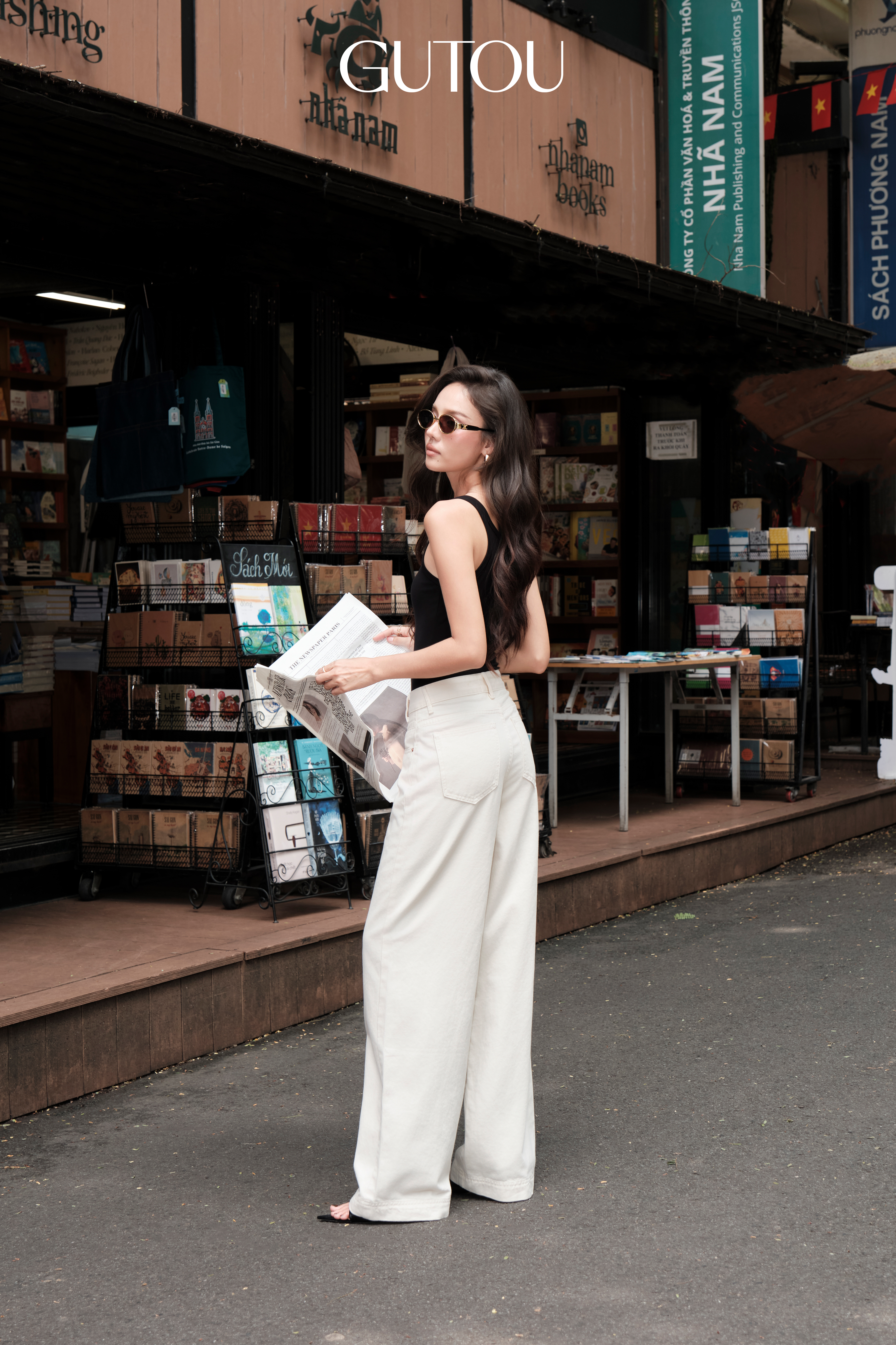 [ GUTOU ] Quần Jean Suông Begie Simple_thumbnail_2