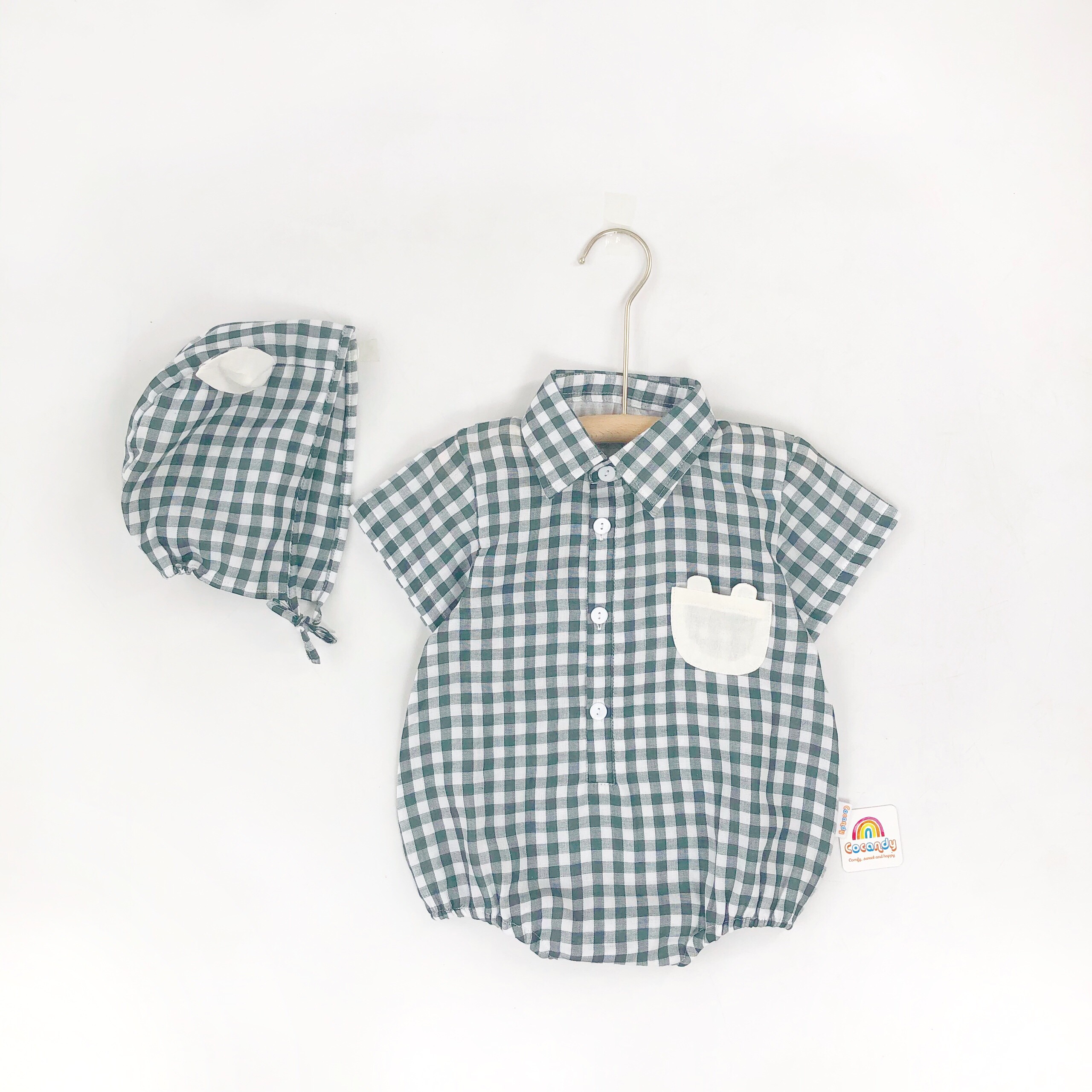 Bodysuit caro XANH RÊU+mũ