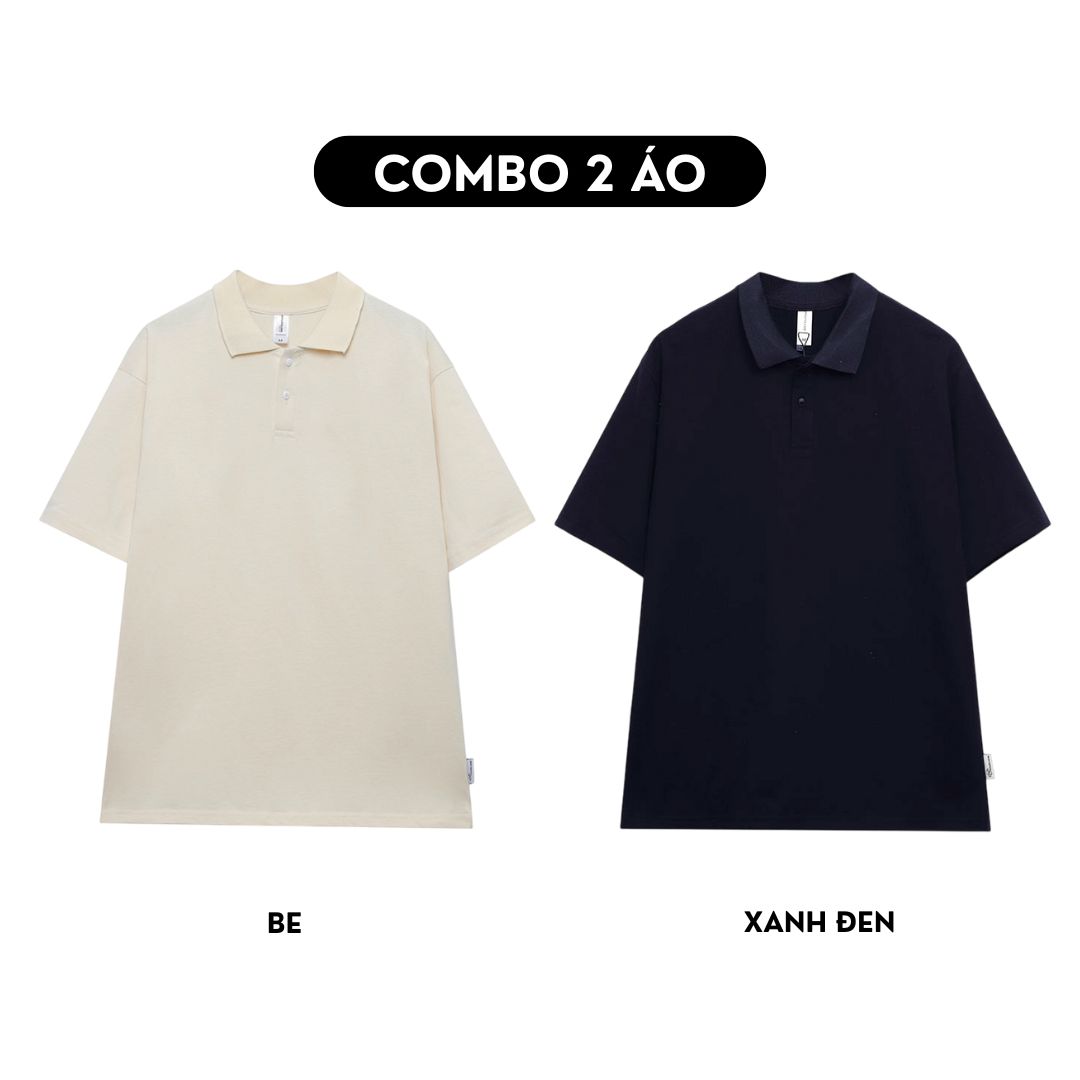 Áo polo trơn form rộng cotton PLT01 Miucho cổ trụ in basic_thumbnail_4