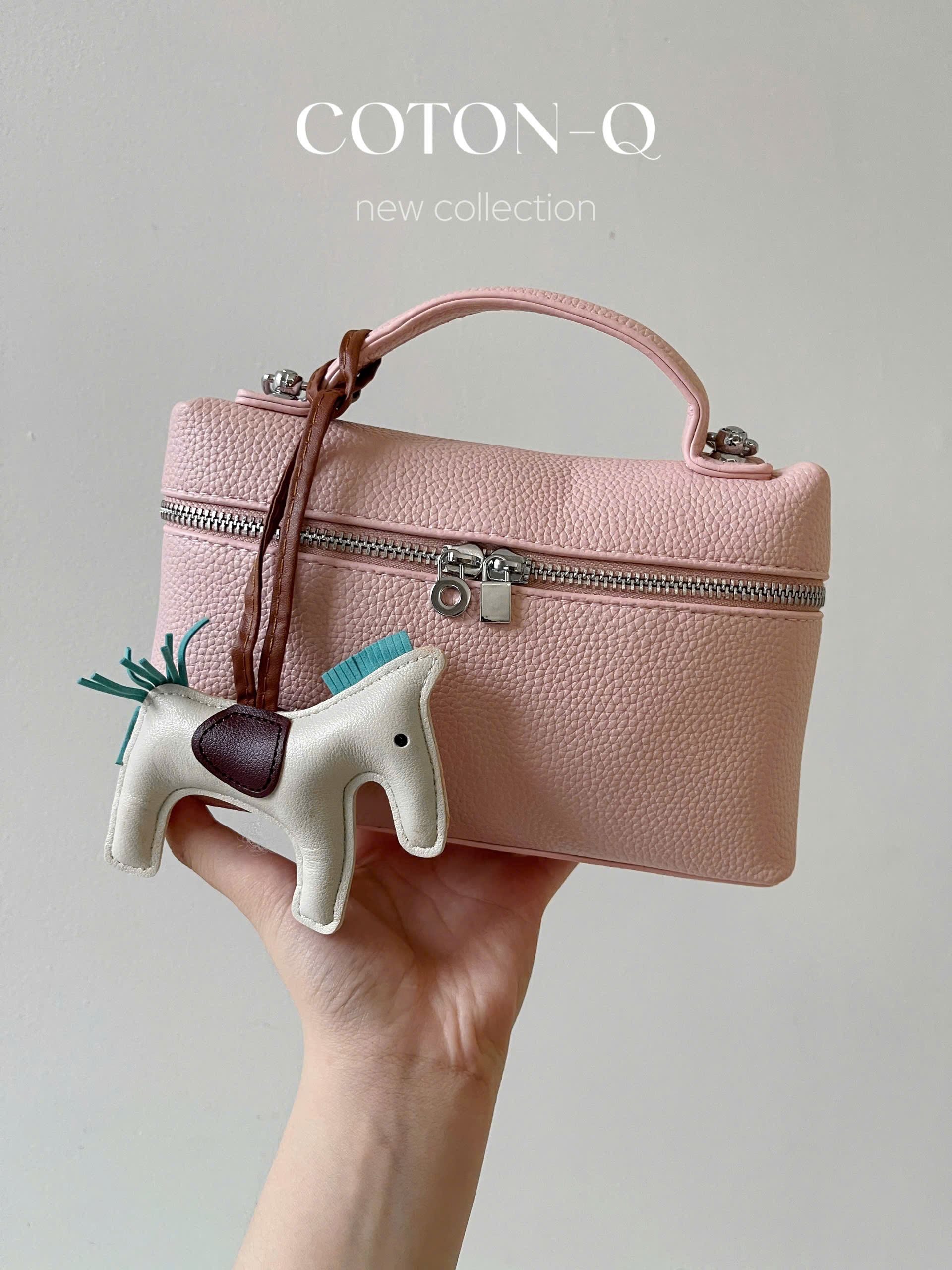 HL303 Túi xịn kèm charm ( HỒNG )