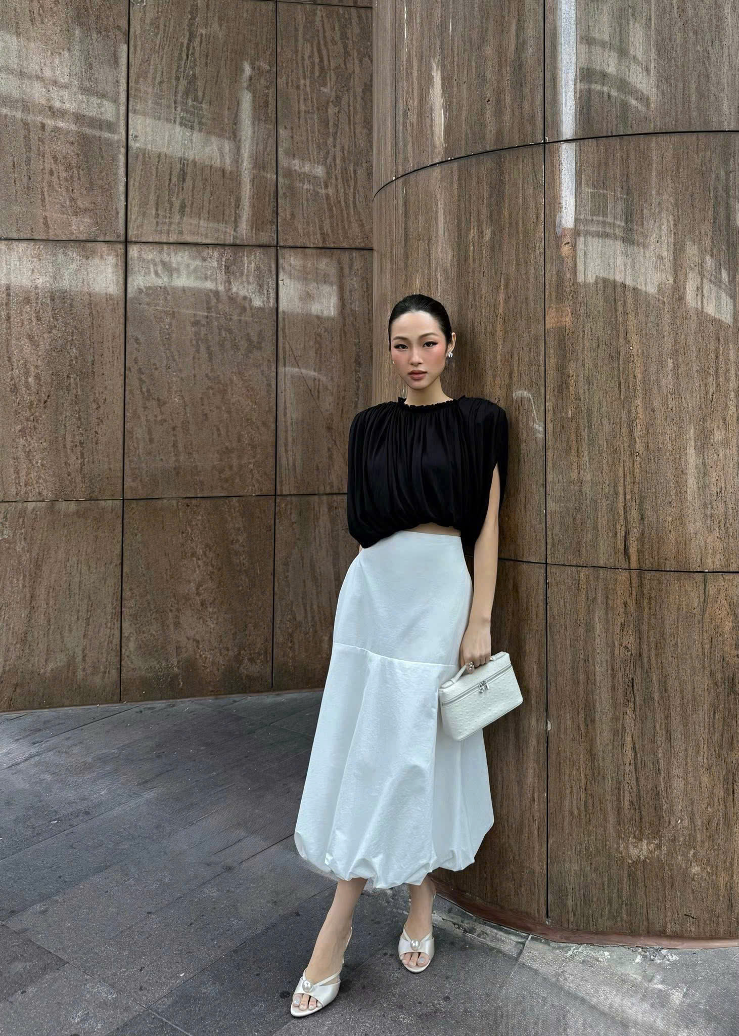 HS53 Chân váy bí trắng