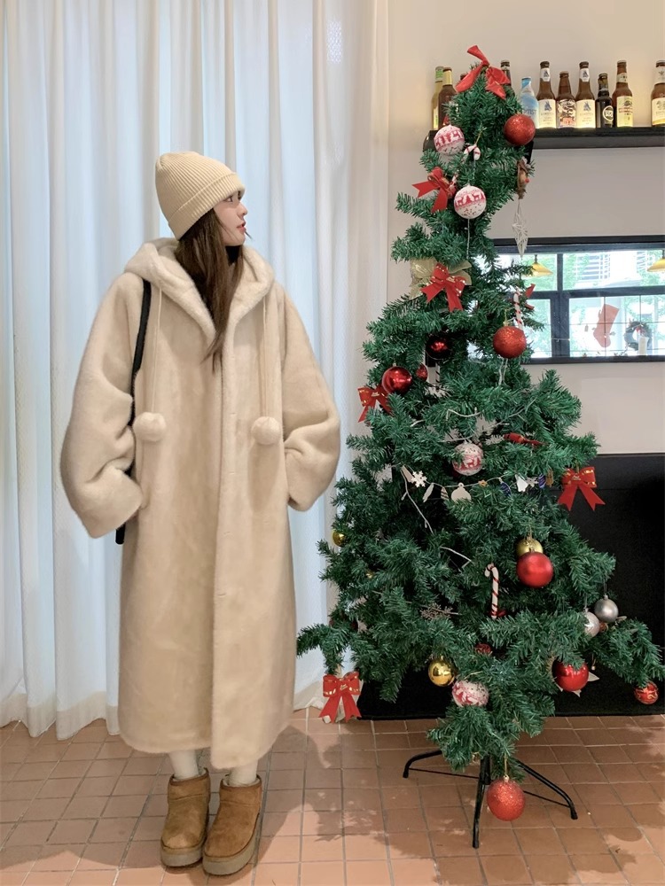 Áo Khoác Dài Lông Nhân Tạo PomPom_thumbnail_6