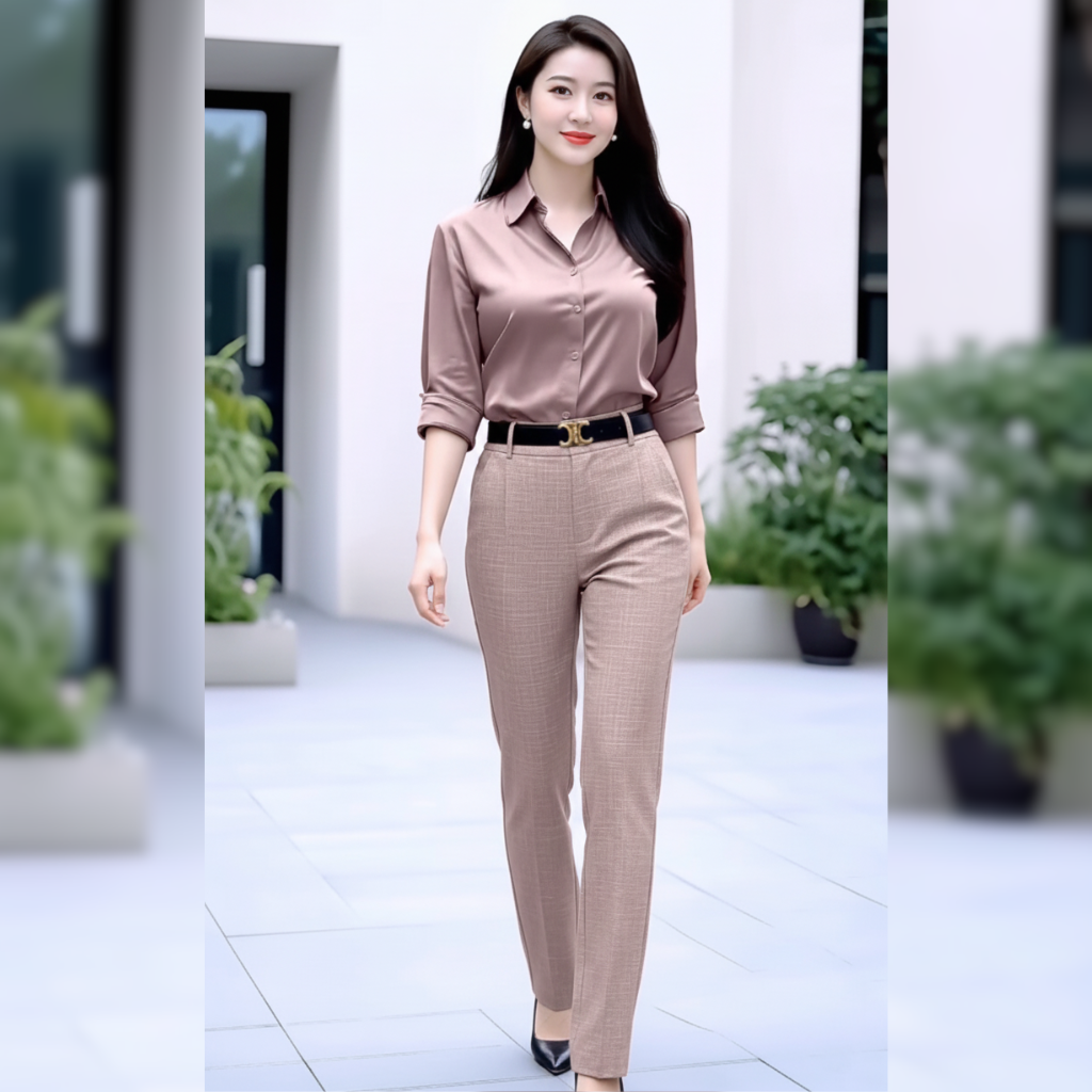 Set bộ quần dài áo sơ mi phong cách Basic_thumbnail_2
