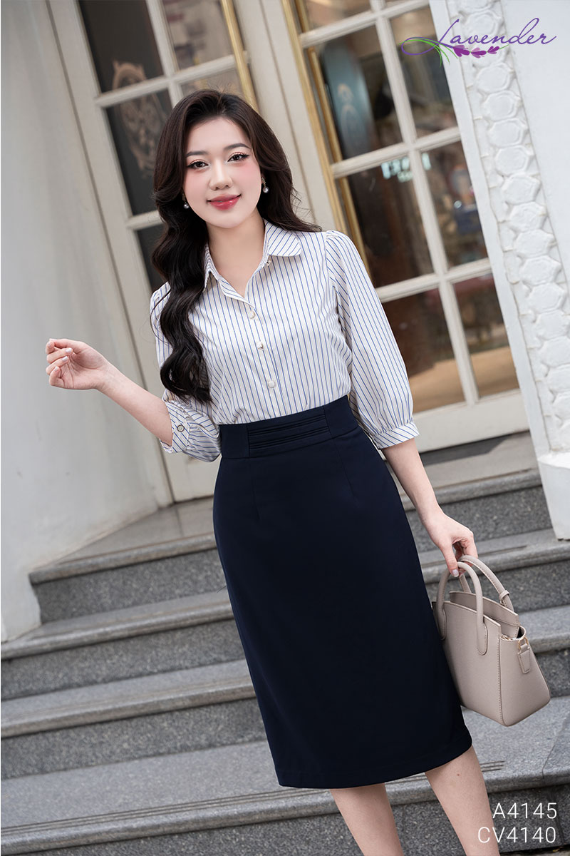 Set Áo sơ mi cổ sen tròn tay lỡ S4145_thumbnail_3