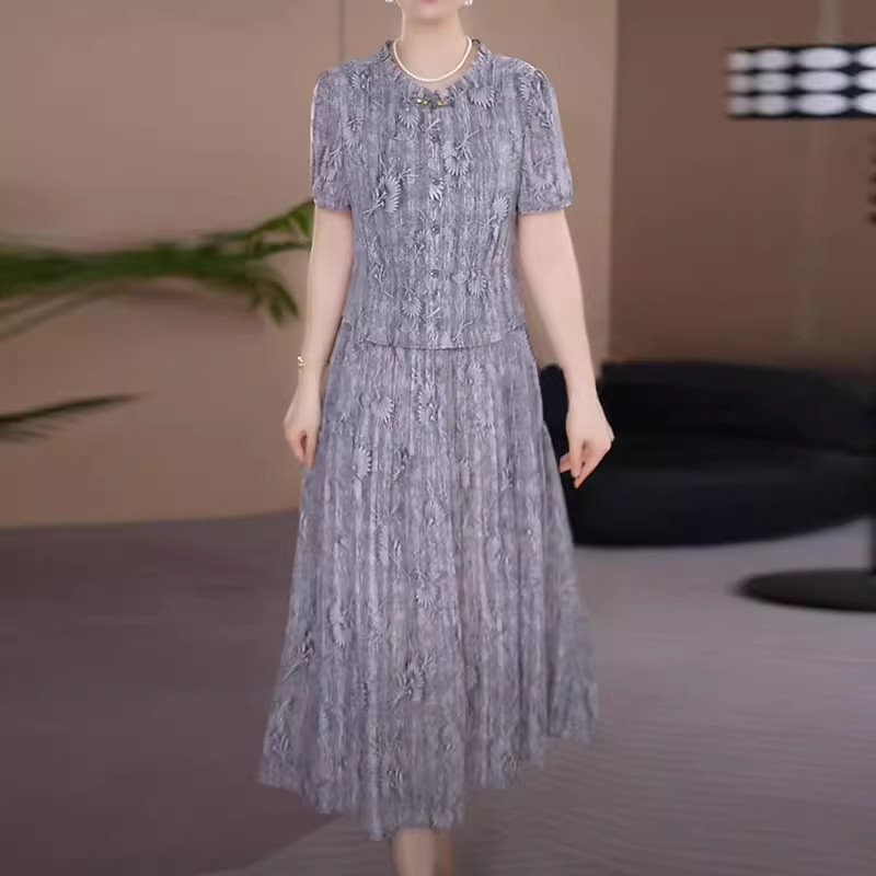 17902-Set áo kèm chân váy lụa in họa tiết xám  5D ( lụa ,lót)_thumbnail_0