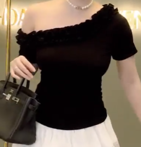 Áo Trễ Vai Viền Bèo Trơn_thumbnail_4