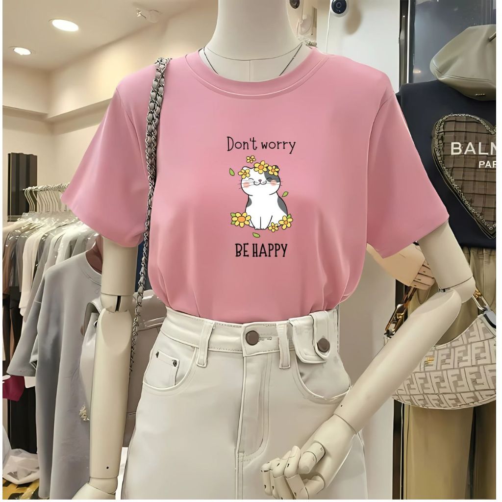 [Form Rộng] Áo thun nữ LOZA màu hồng dáng rộng chất liệu thun cotton 4 chiều - Mã G0273_thumbnail_1