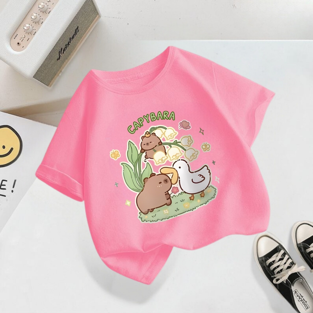 Áo thun bé gái in hình Capybara - Loza Kids AT2800_thumbnail_1