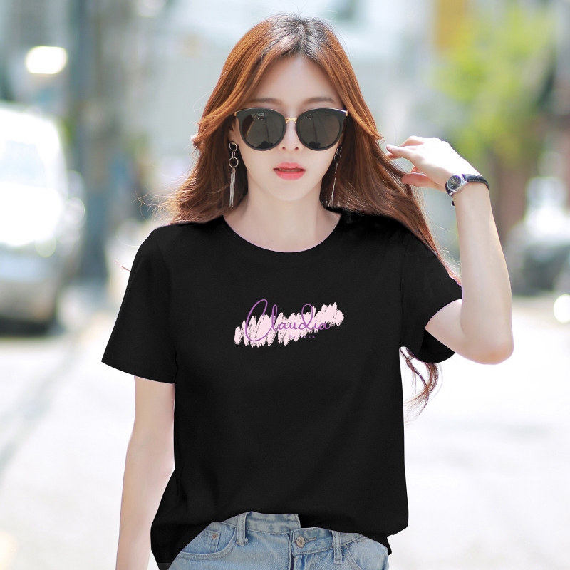 [Form Rộng] Áo phông nữ in chữ 'Claudia' - LOZA RT6661_thumbnail_0