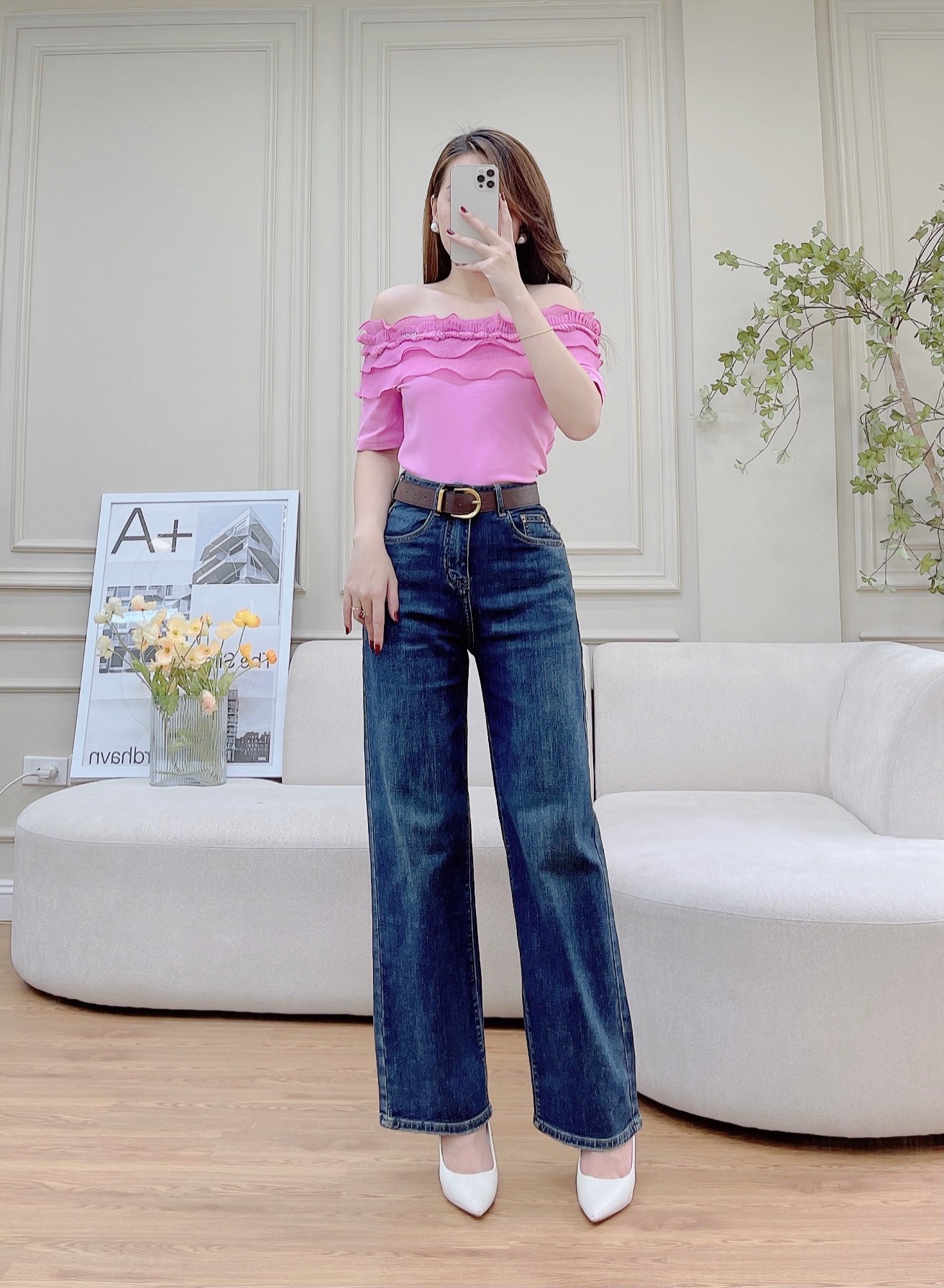 Quần Jean Suông Tặng Kèm Đai_thumbnail_3