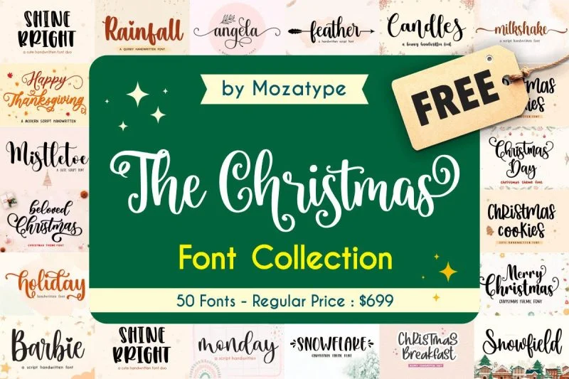 The Christmas Font Collection Bundle – Gói bộ sưu tập phông chữ Giáng sinh