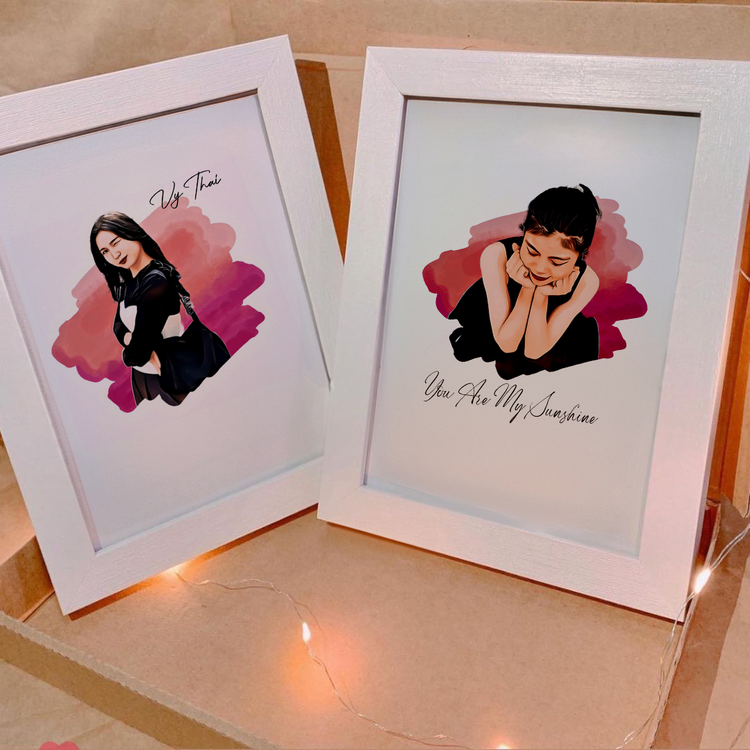 Khung ảnh để bàn vẽ hình chân dung thiết kế và in theo yêu cầu làm quà tặng bạn gái, người thân - Quà sinh nhật ý nghĩa_thumbnail_5