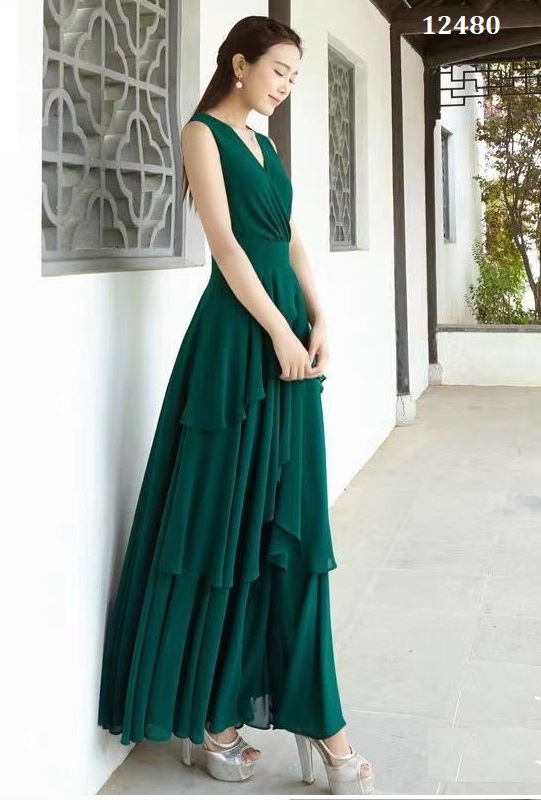 Đầm maxi sát nách tà đắp chéo ( voan ,llót)FREESHIP - 12480_thumbnail_3