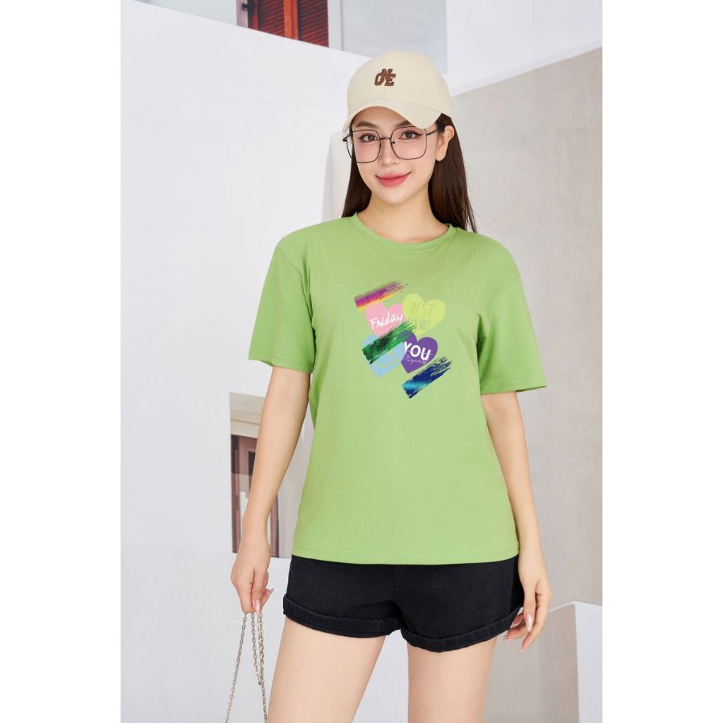 [Form Rộng] Áo thun nữ nhiều màu in hình trái tim -LOZA RT7855_thumbnail_2