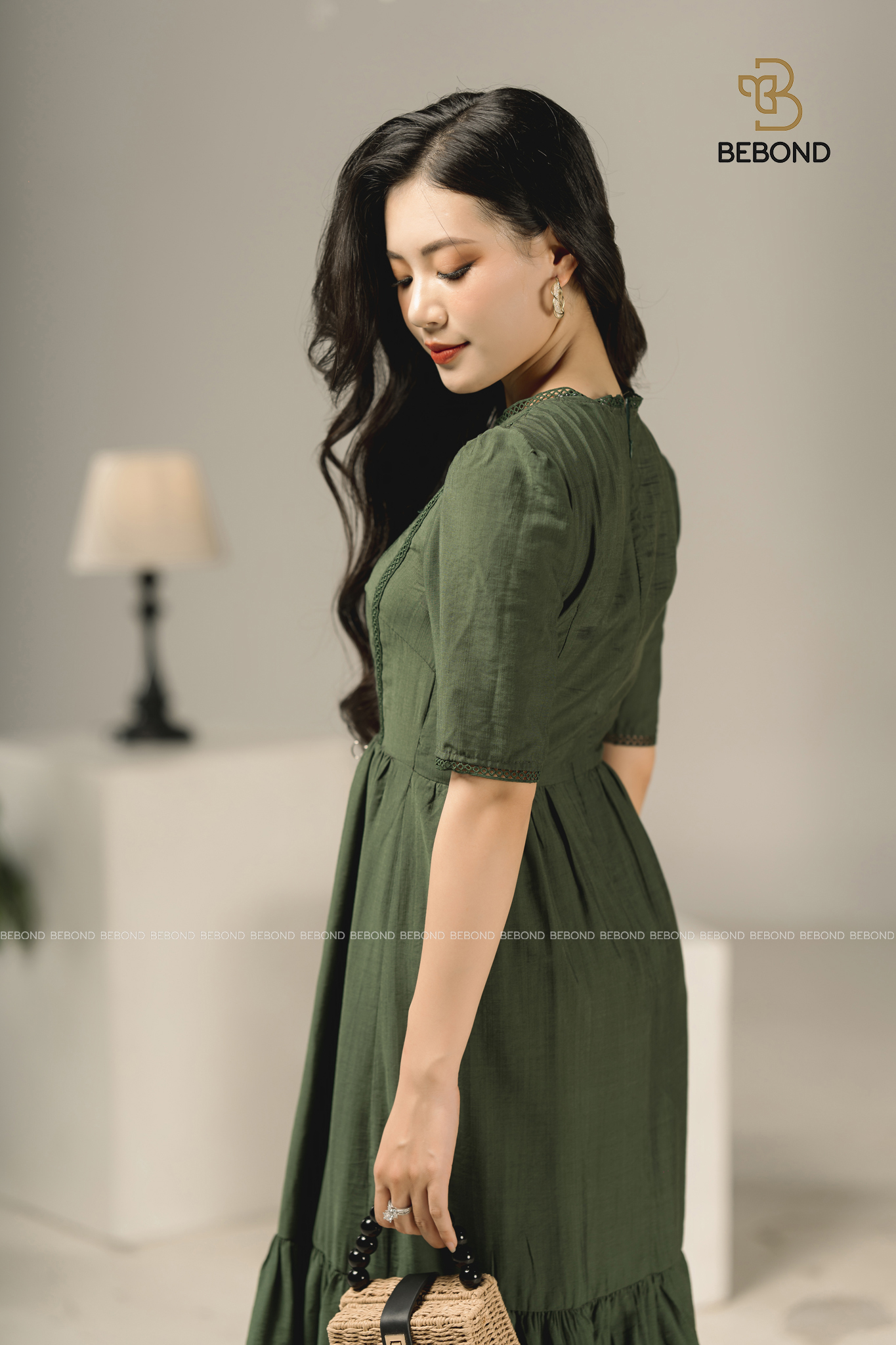 Đầm đũi xanh phối ren - Stunie Dress_thumbnail_1