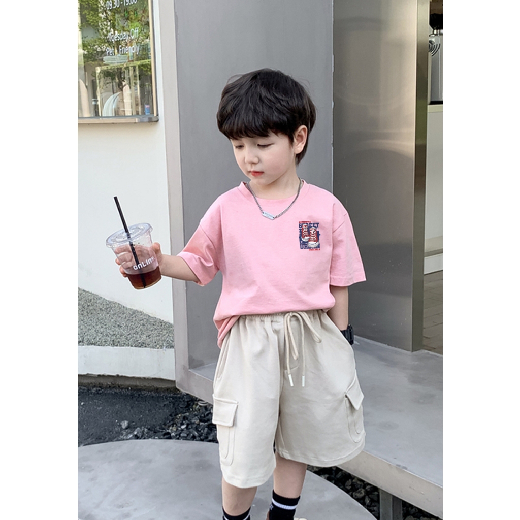 Áo thun cho bé trai form rộng AED644 Miucho Kid 100% vải cotton thoáng mát basic_thumbnail_4