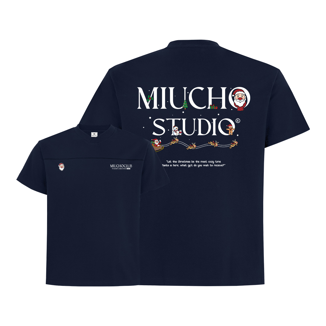 Áo thun cổ tim giáng sinh noel local brand form rộng chất vải cotton 2c 250GSM 1721 Miucho in mix_thumbnail_6