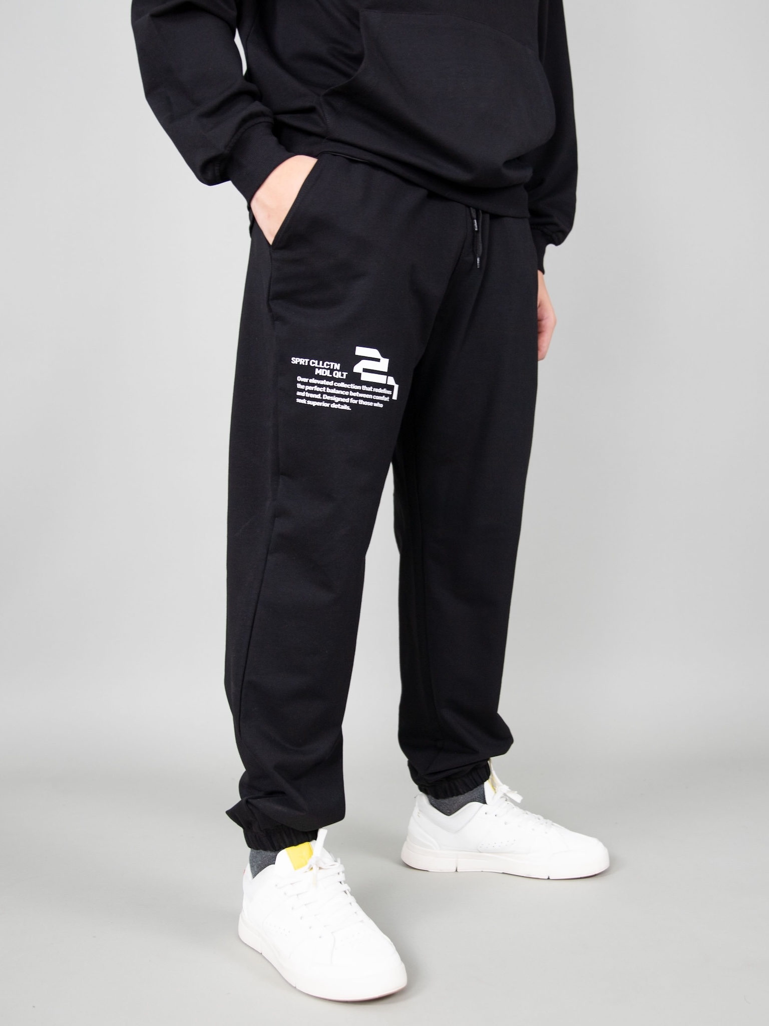 Quần nỉ bé trai màu đen chun gấu_thumbnail_3