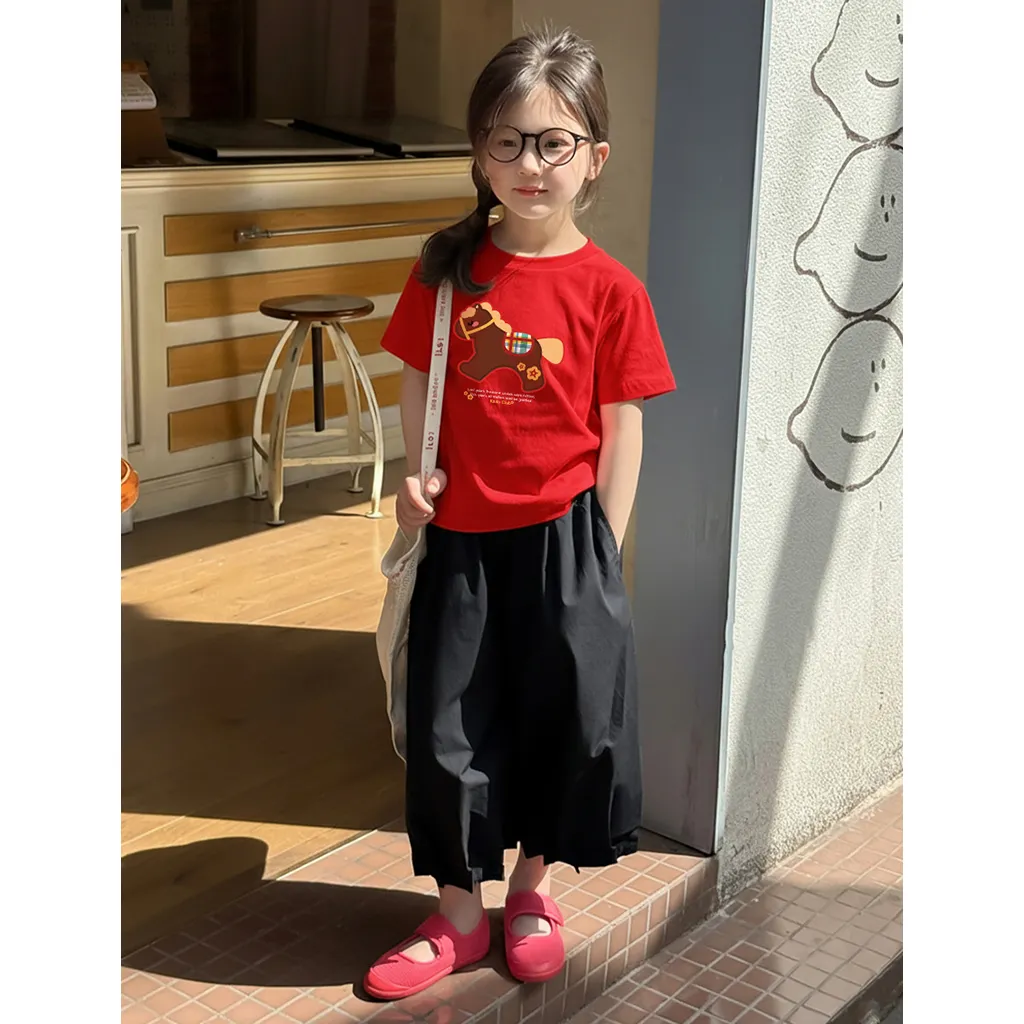 Áo thun form rộng bé gái Kado vải cotton thoáng mát mềm mại Ngựa gỗ đáng yêu 2906_thumbnail_5