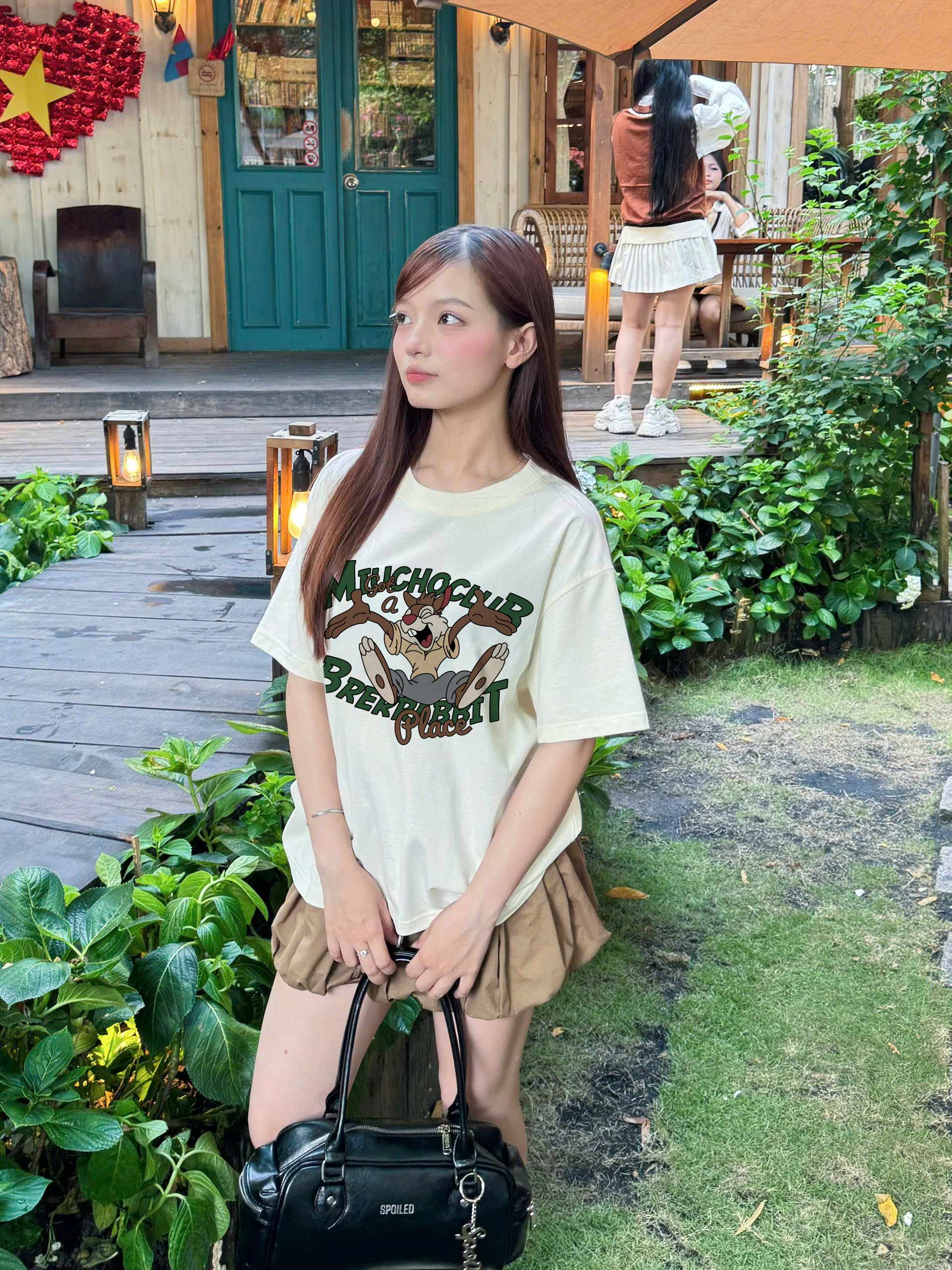 Áo thun boxy hoạt hình 2327 Miucho cổ tròn chất vải cotton 2 chiều cao cấp dày dặn in mix_thumbnail_4