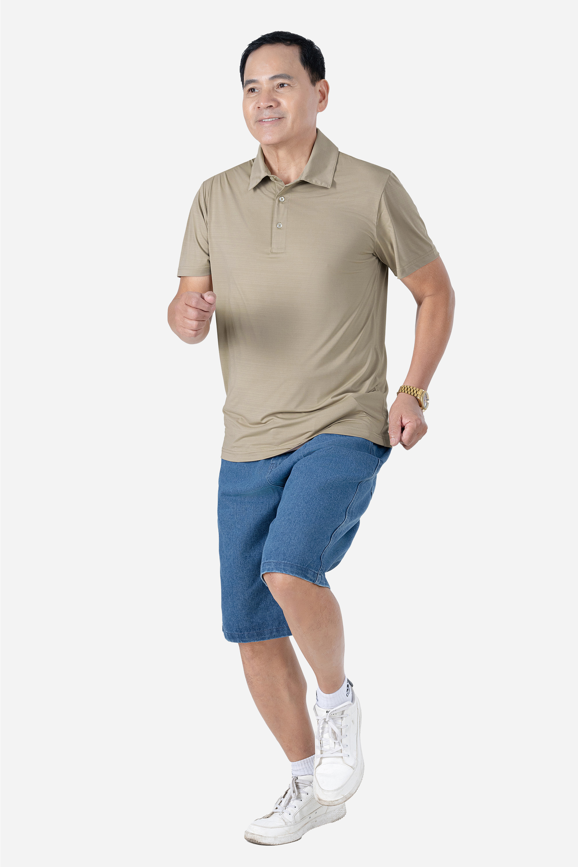 Áo Polo Melange Thể Thao Nam Trung Niên ANCHI Chất Liệu Cotton Phom Suông Vạt Ngang_thumbnail_21