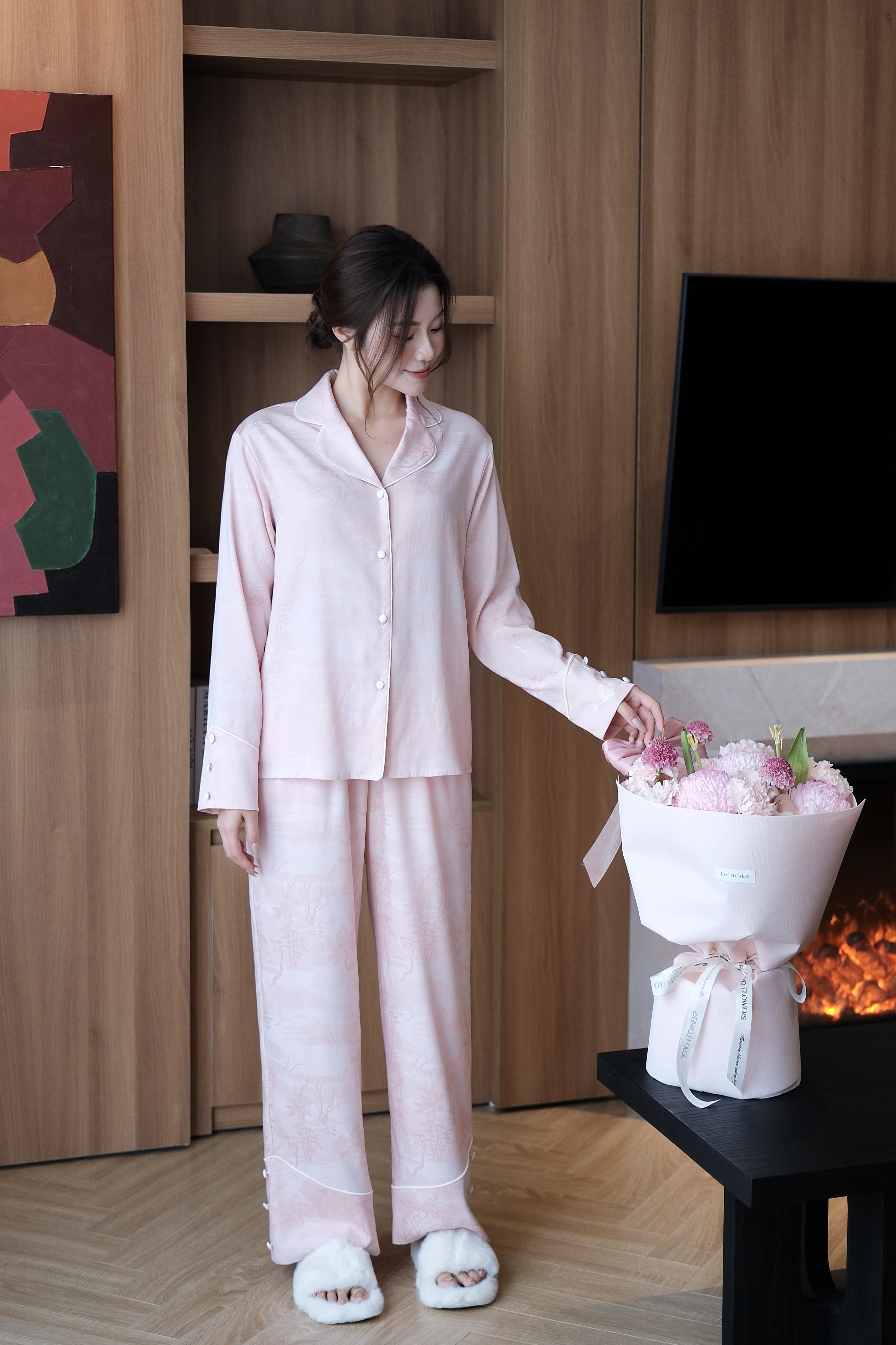 Bộ Gấm 𝑺𝒐𝒇𝒕 𝑯𝒐𝒖𝒓𝒔 áo dài tay, quần dài BN651_thumbnail_5