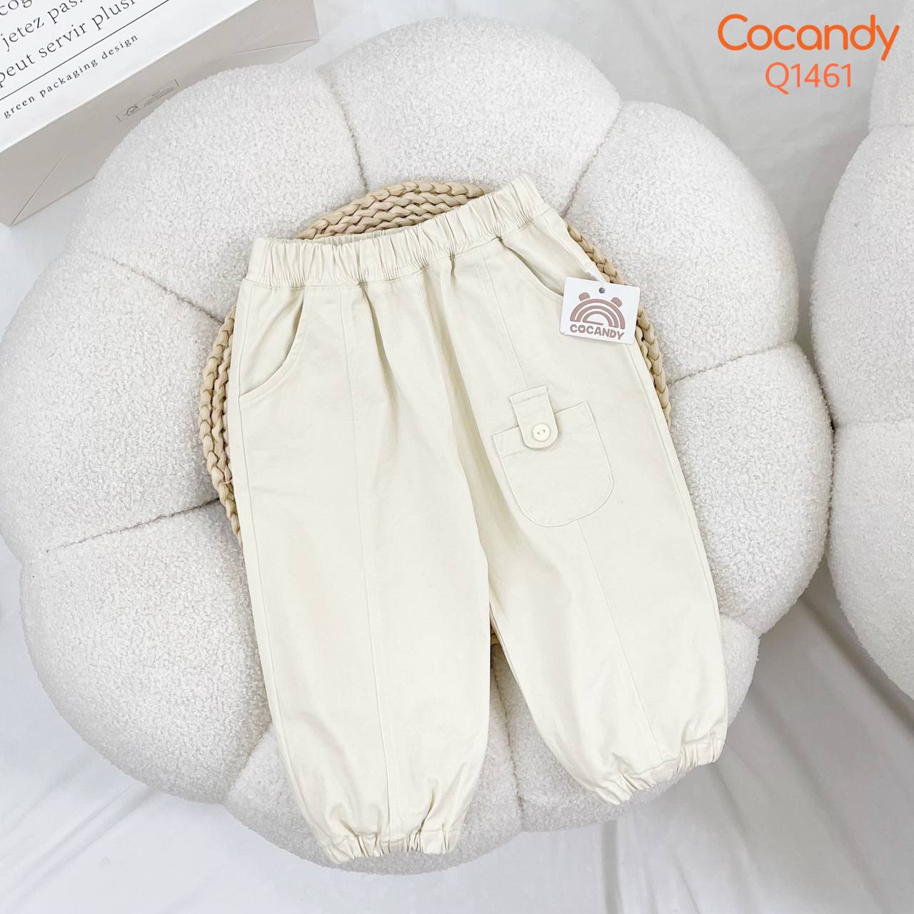 Quần dài BE túi tròn cúc bo gấu