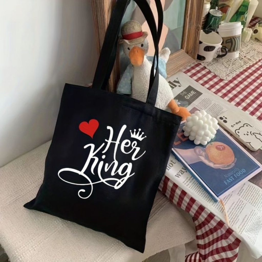 Túi tote màu đen mẫu chữ đơn giản - Túi tote vải canvas 33x37 có khóa kéo đựng vừa A4, laptop Loza TOTE19_thumbnail_12