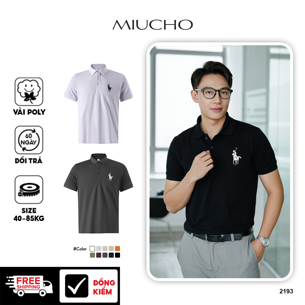 Áo polo nam cao cấp form vừa 2193 Miucho Iconic vải cá sấu polyester co giãn thoáng mát in artwork_thumbnail_1