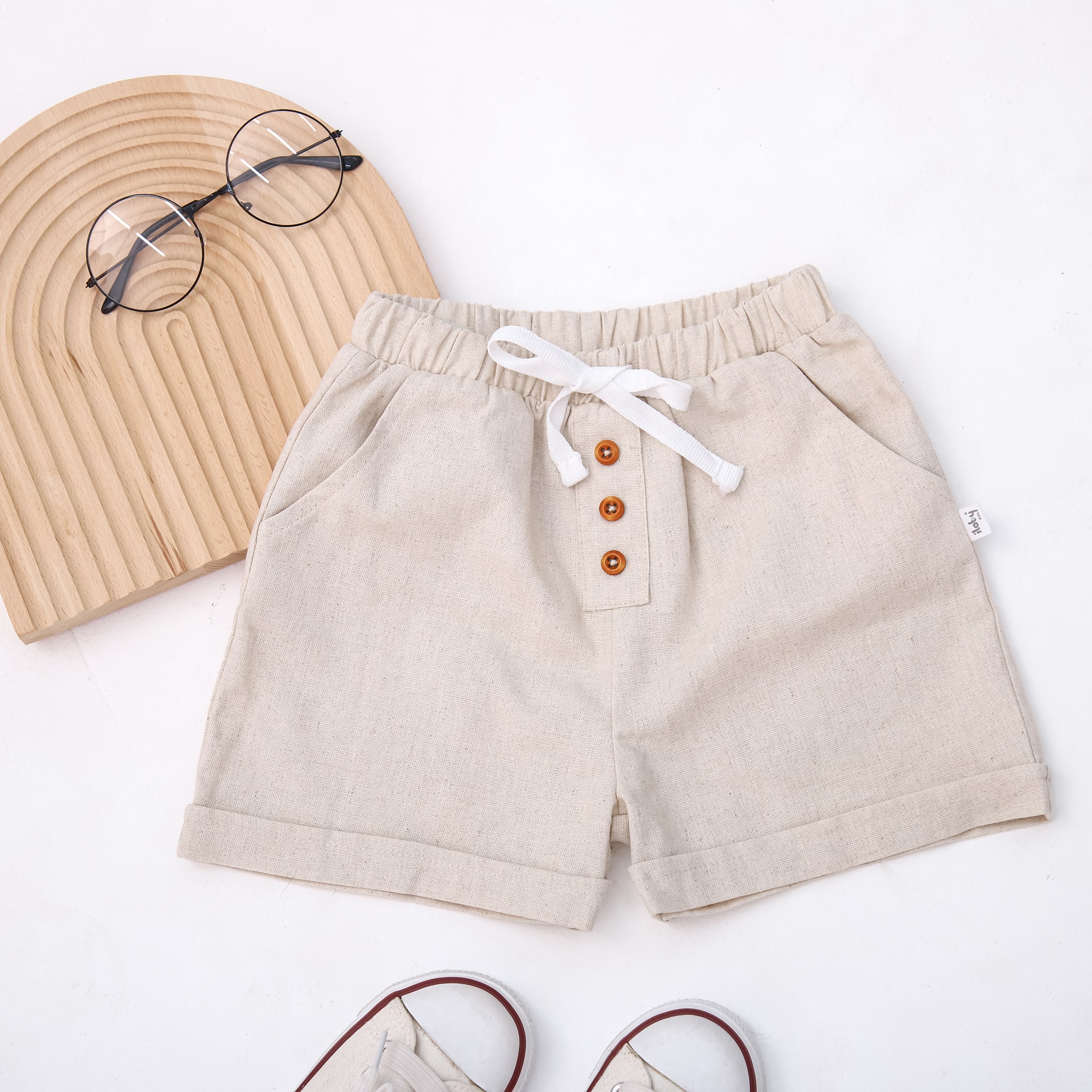 Quần linen ba cúc bé trai