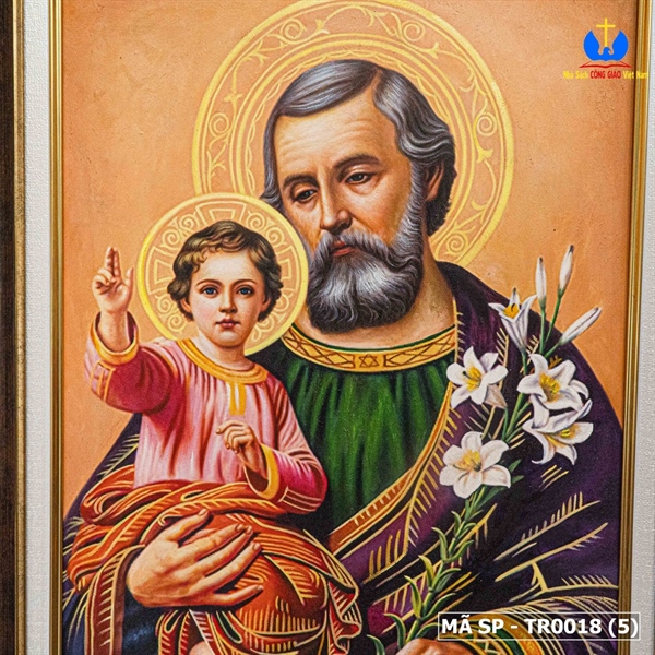 Tranh canvas Thánh Giuse bế Chúa 50x65cm_thumbnail_4