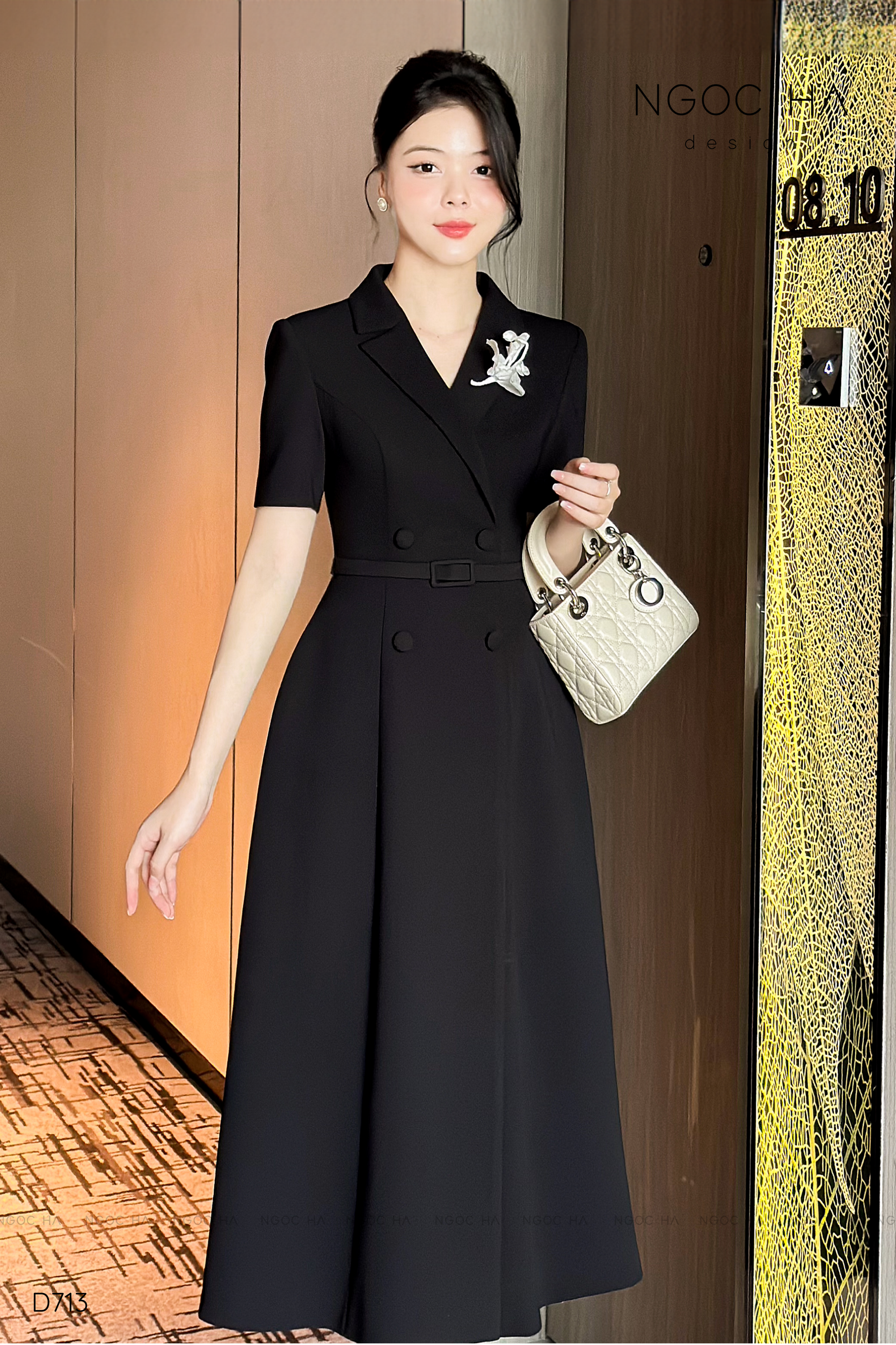 Irene Dress - Đầm Vest Dáng Xòe Kèm Đai D713_thumbnail_10