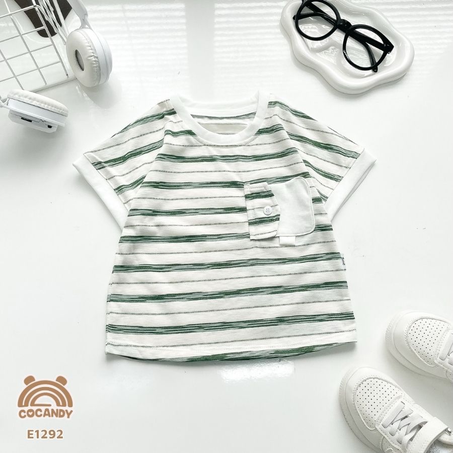 Áo cộc kẻ XANH LÁ phối túi hòm thư_thumbnail_1