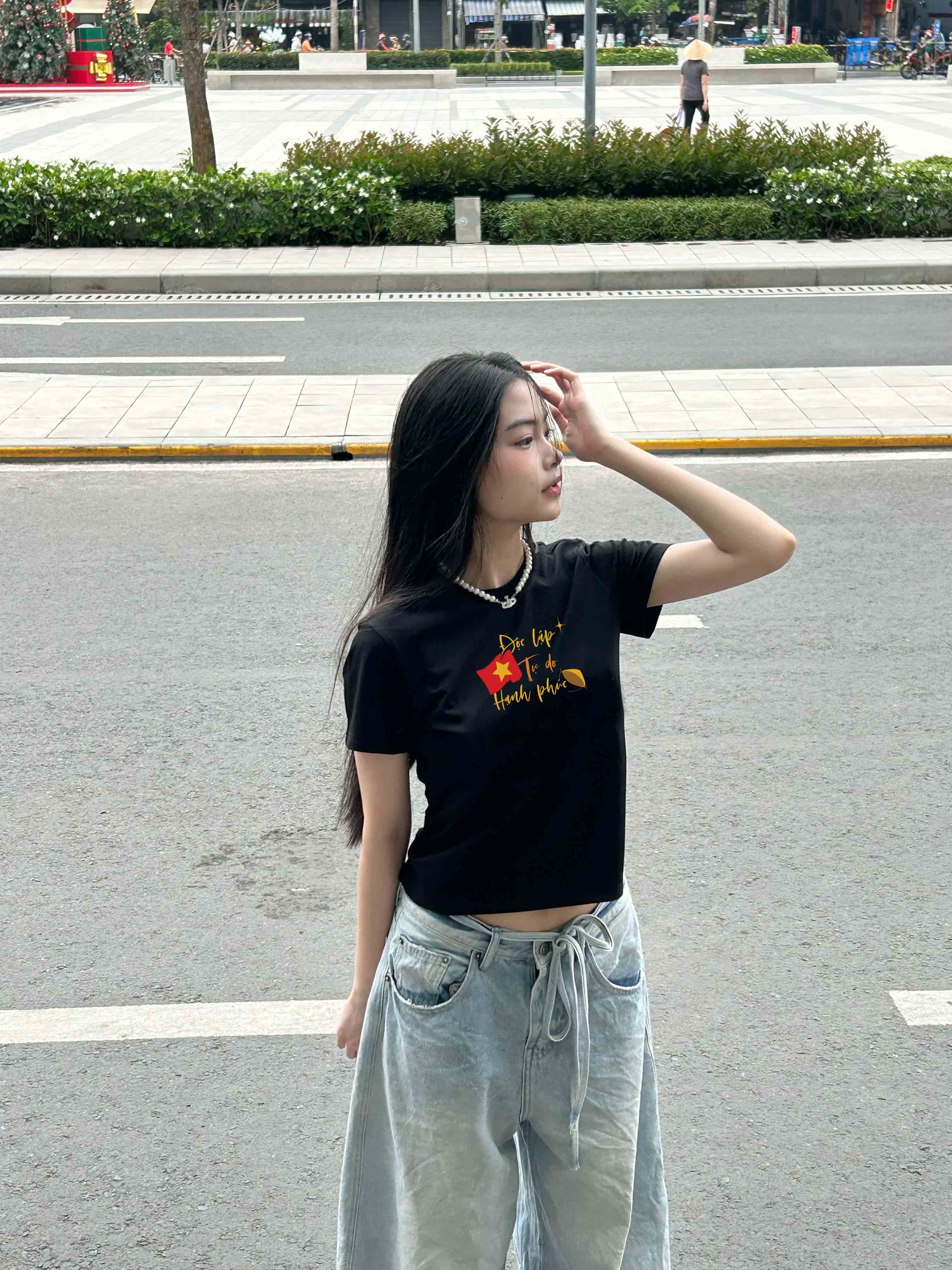 Áo baby tee ôm eo Việt Nam tôi yêu 2116 Miucho cổ tròn vải cotton 4c co giãn thoáng mát in mix_thumbnail_4