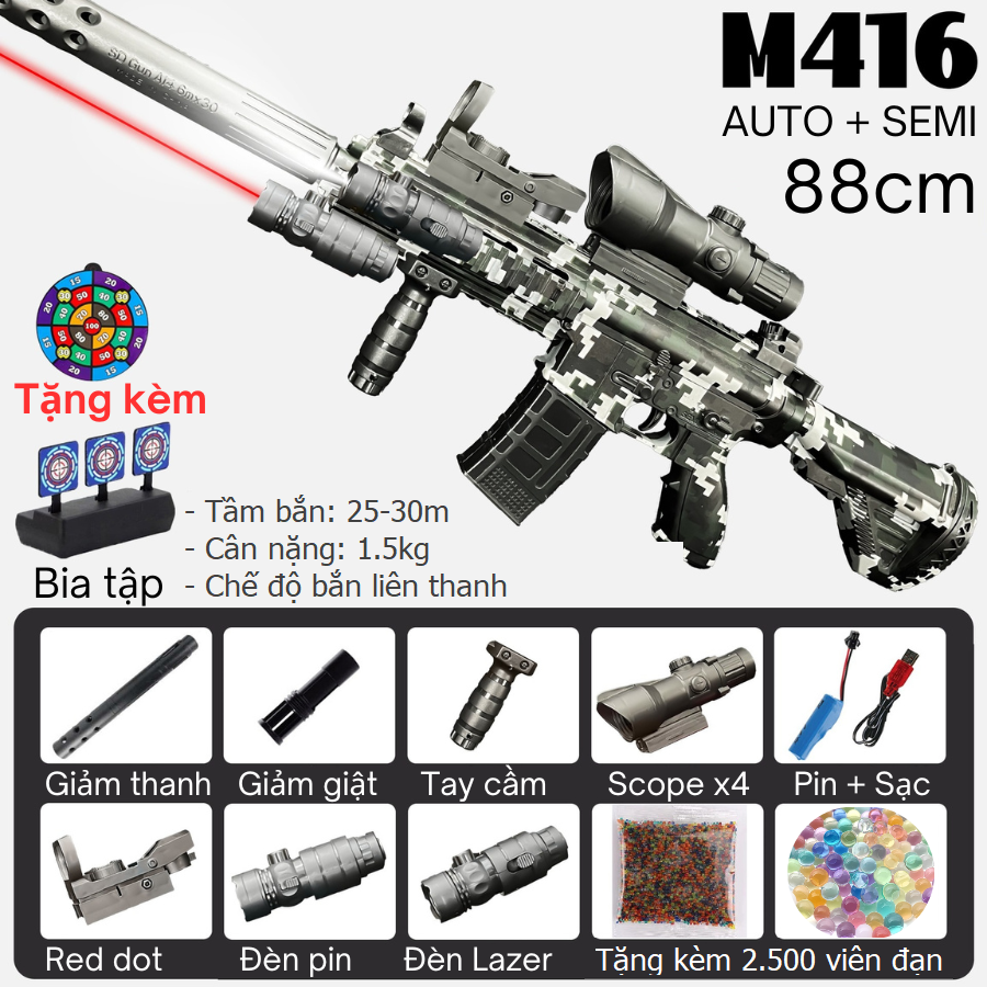 Đồ chơi Súng trường 𝐌𝟒𝟏𝟔 Full Auto Đạn hạt nở size 88cm_thumbnail_12