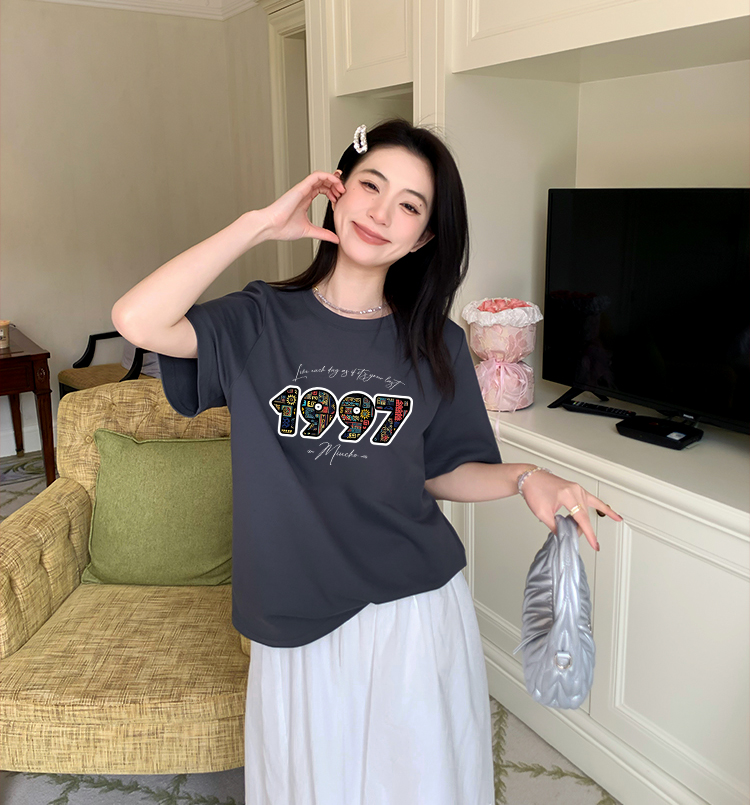 Áo thun nữ in năm sinh 1997 form vừa regular vải cotton 4c thoáng mát ARD1784 Miucho Chic in mix_thumbnail_3