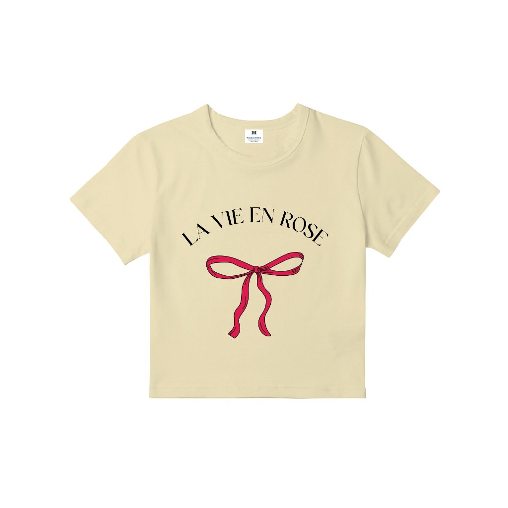 Áo croptop nơ xinh form ôm CRD1219 Miucho tay ngắn vải cotton thoáng mát cổ tòn in mix_thumbnail_10