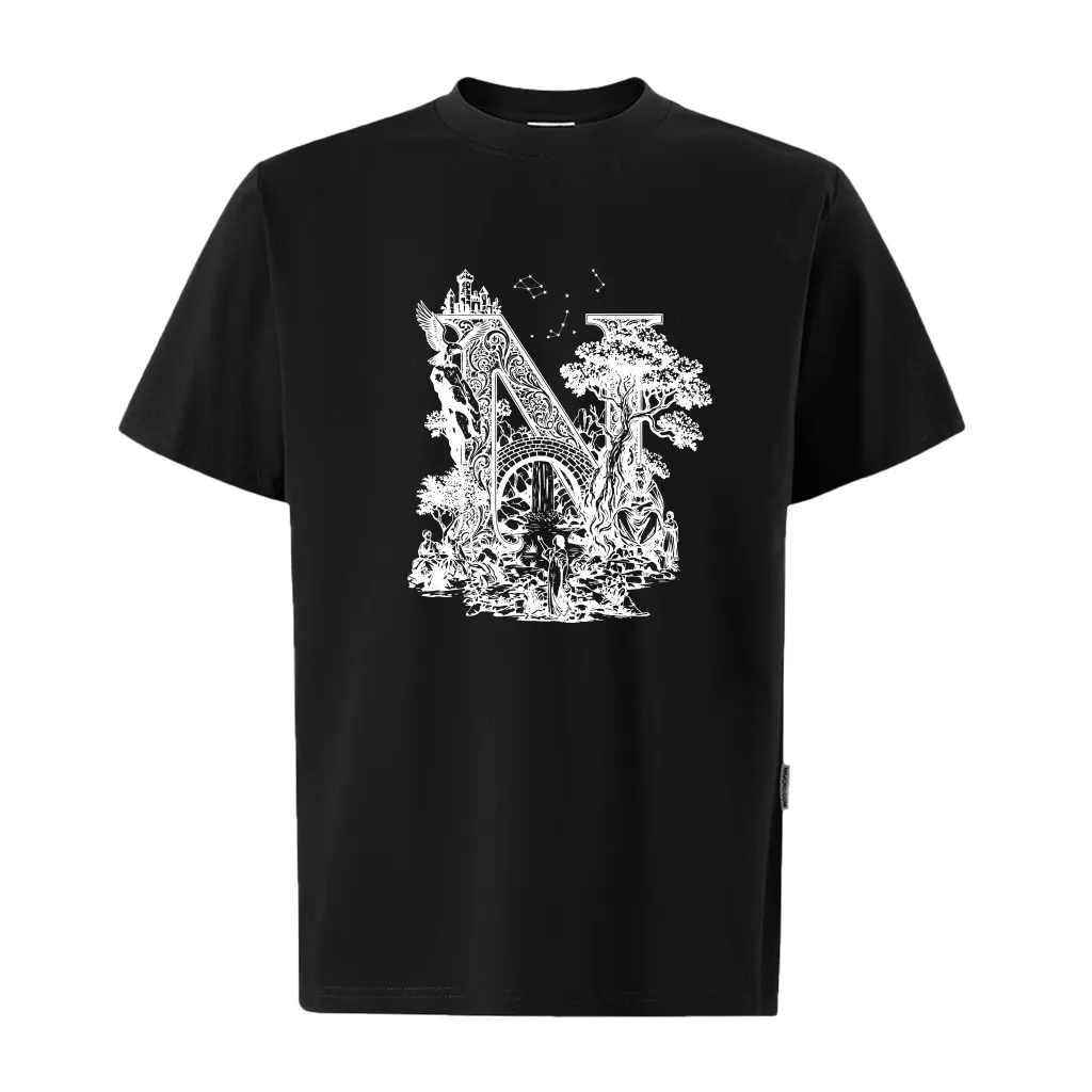 Áo thun form rộng Miucho Iconic vải cotton dày dặn thoáng mát tay ngắn cổ tròn in chữ cái N 2759_thumbnail_8