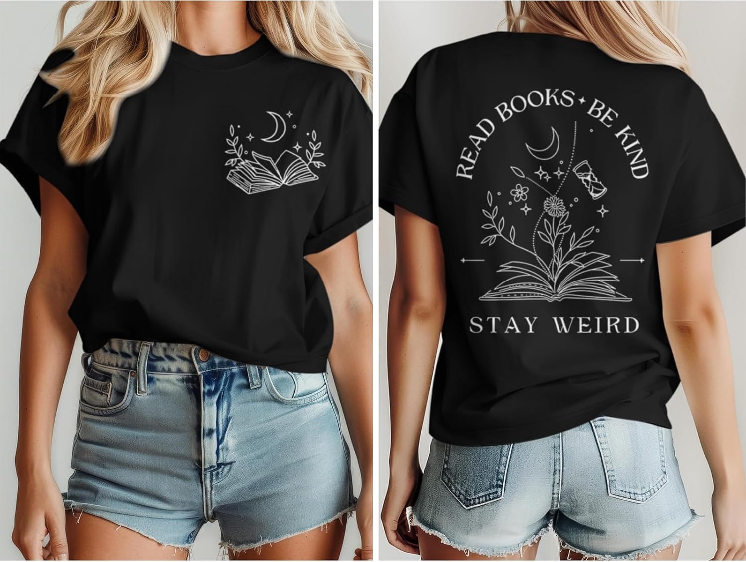 Bookish Babes Inspirational Tee - Kindness Reading & Authenticity Women's Top_thumbnail_1