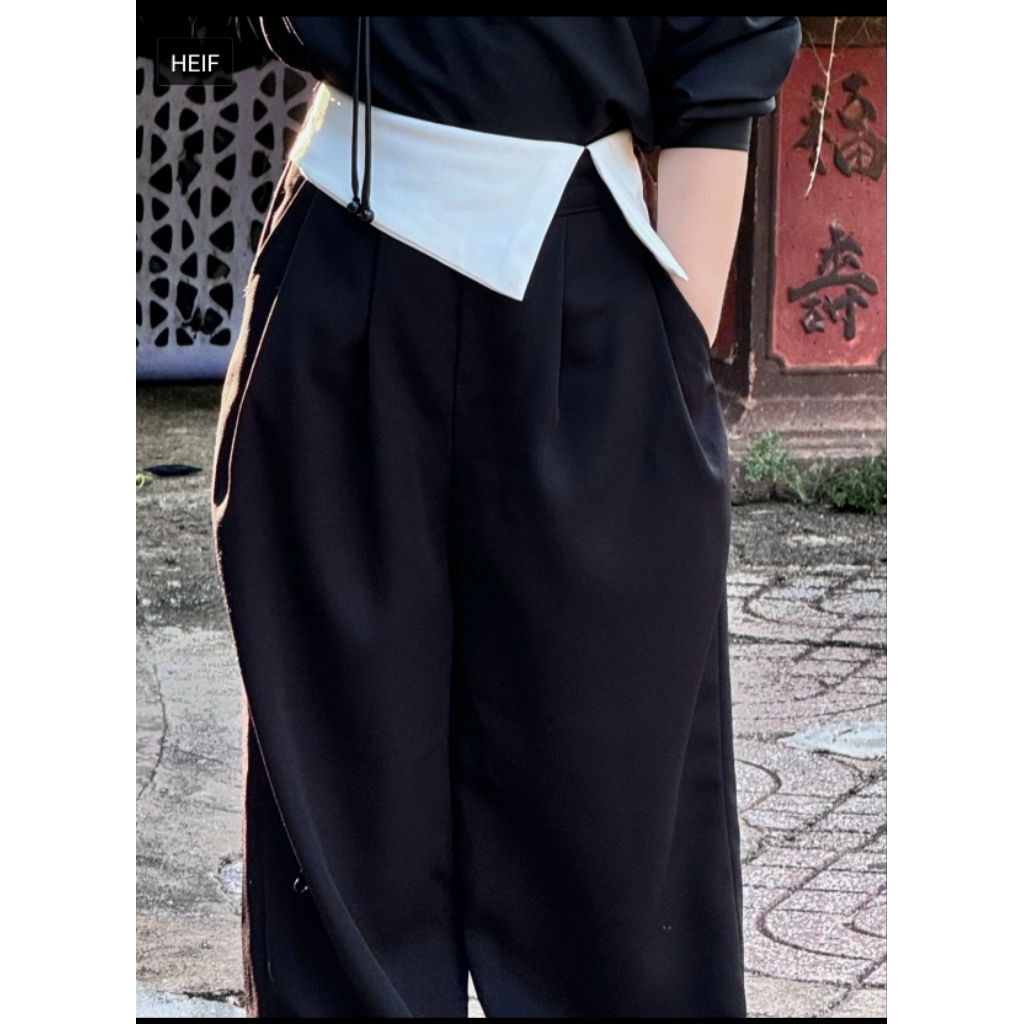 Quần Suông Đen Đai Trắng Dáng rộng, Áo Đen Cúc Tàu Cho Bé Trai._thumbnail_11