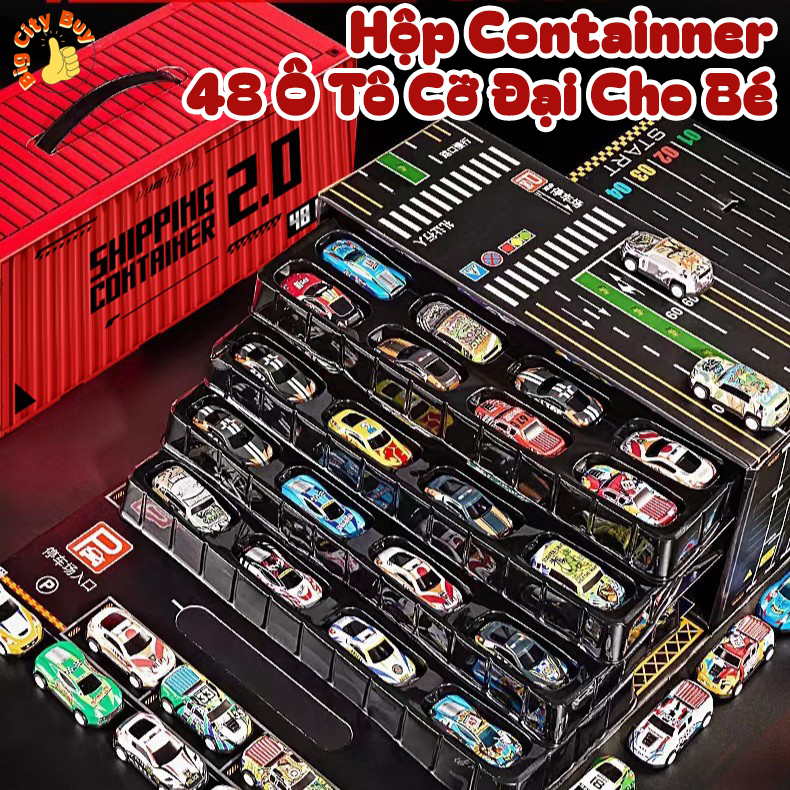 Hộp Đồ Chơi Container 48 Ô tô Cỡ Đại Cho Bé, Hộp Đồ Chơi Ô tô Siêu To Cho Bé, Quà Tặng Cho Con_thumbnail_6