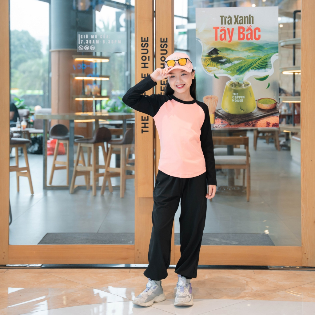 Bộ thu đông bé gái chất Cotton phối màu - Bộ dài tay bé gái size từ 15-38kg-  Loza Kids PG130_thumbnail_4