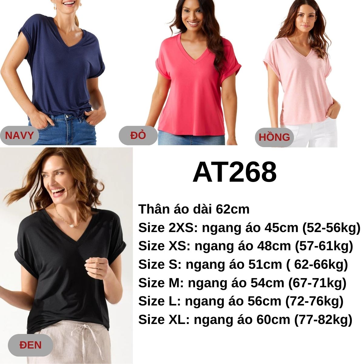 AT268-ÁO THUN CỔ V