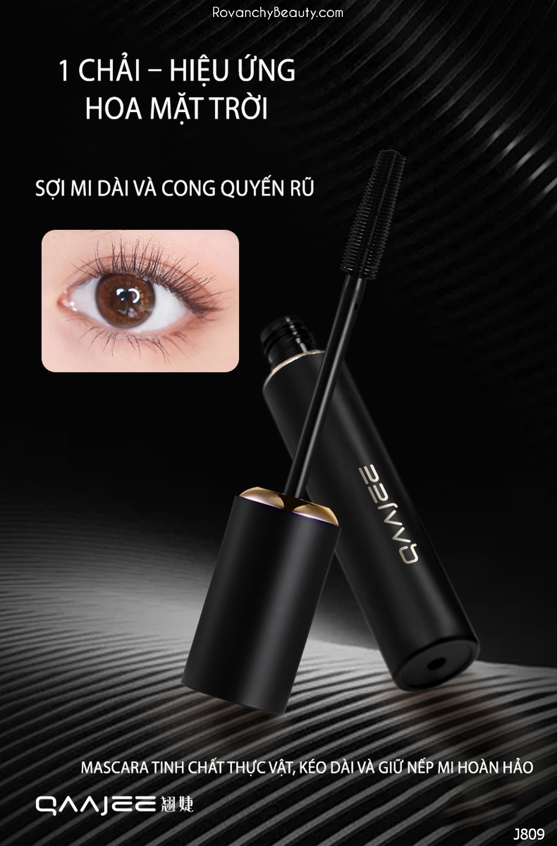 Chuốt Mi Siêu Mịn QAAJEE J809 - Công Nghệ Mới, Chống Nước, Dưỡng Mi Tối Ưu, Không Lem