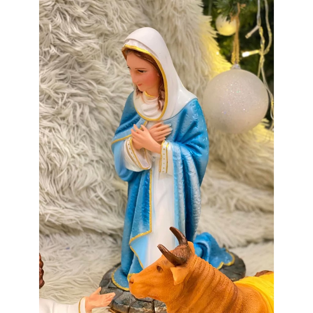 Bộ tượng Noel Giáng Sinh 40cm (5 tượng) Composite TGS017 Quà tặng Công Giáo, trang trí Noel_thumbnail_2